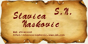 Slavica Nasković vizit kartica